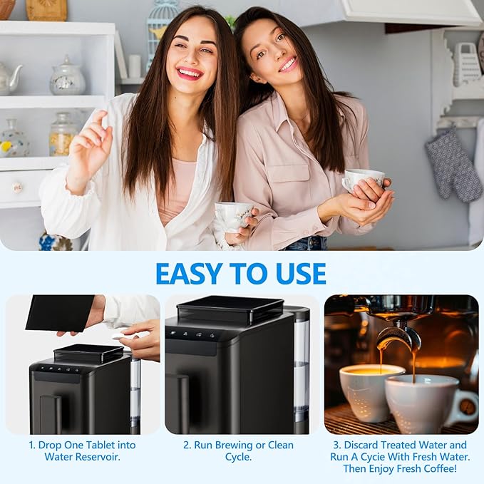 100 Pack Coffee Machine Cleaner Descaler Tablets,Coffee Maker Cleaner for Keurig, Ninja, Breville, Delonghi, Nespresso, Miele,Espresso Machine Cleaning Tabs,Descaling Solution for Coffee Pot Maker