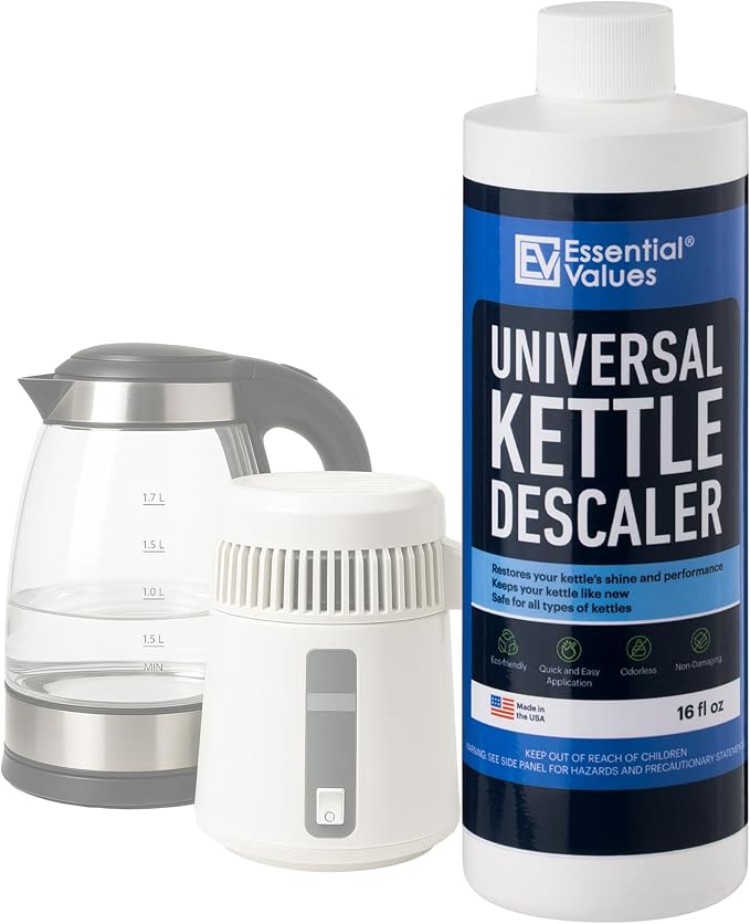 Essential Values Universal Descaler - Espresso Descaling Solution - Coffee Machine Cleaner - Critic Acid Tea Kettle, Urn, Water Distiller Cleaner