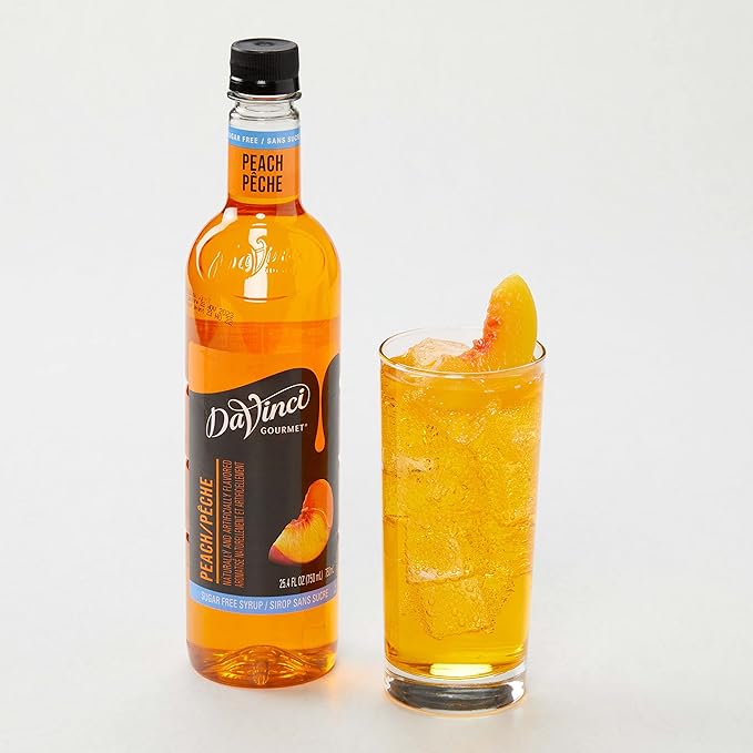 DaVinci Gourmet Sugar-Free Peach Syrup, 25.4 Ounce (Pack of 4)