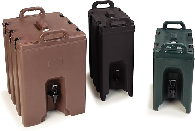 Carlisle FoodService Products Cateraide Insulated Beverage Dispenser with Handles for Catering, Events, Kitchens, And Restaurants, Plastic, 2.5 Gallons, Black