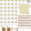 1.5oz Mini Glass Honey jars 40 pack,Small Hexagon Honey Jars with Dipper Empty Glass Jars for Baby Shower Wedding Favors Party Favors