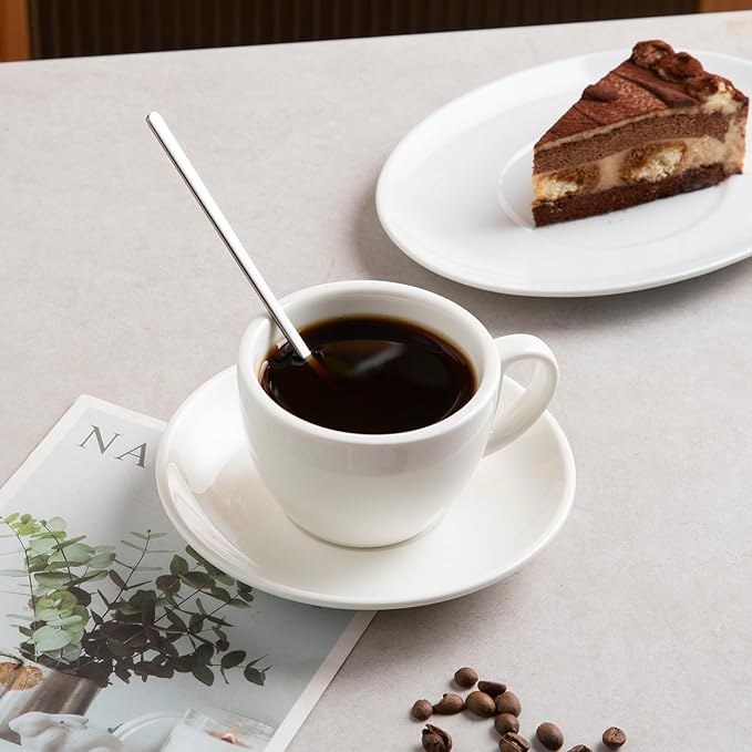 12 PCS Coffee Spoons, 18/8 Stainless Steel Espresso Spoons, 6.7 Inches Vogue Mini Tea Spoon, Cappuccino Stirring Small Spoon for Dessert, Ice Cream, Frosted Handle,Sweejar(Silver)