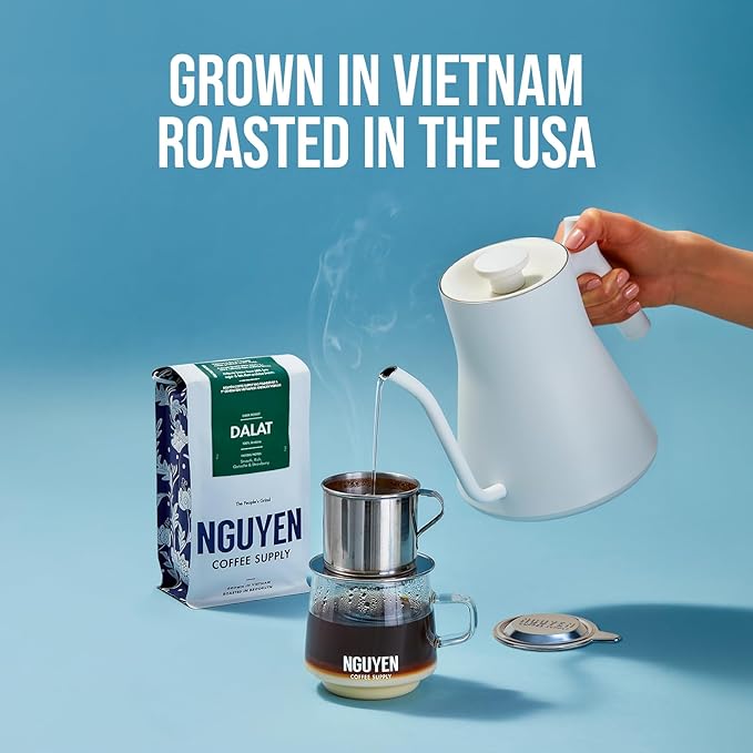 Nguyen Coffee Supply - Dalat Arabica: Dark Roast Premium Ground Coffee Beans, Vietnamese Single Origin, Direct Trade, Roasted in Brooklyn [12 oz Bag]