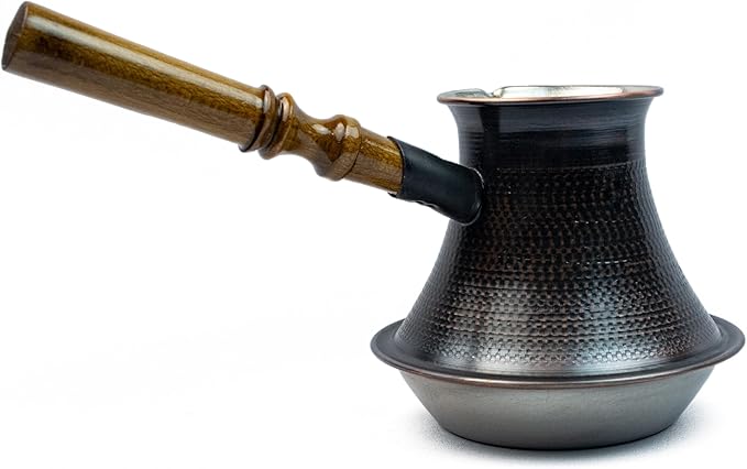 Handmade Armenian Coffee Pot Maker 27 Fl Oz (800ml) Induction Copper Jazva Ararat Turkish Arabic Greek Cezve Jezve Ibrik Turka Jazve Wooden Handle