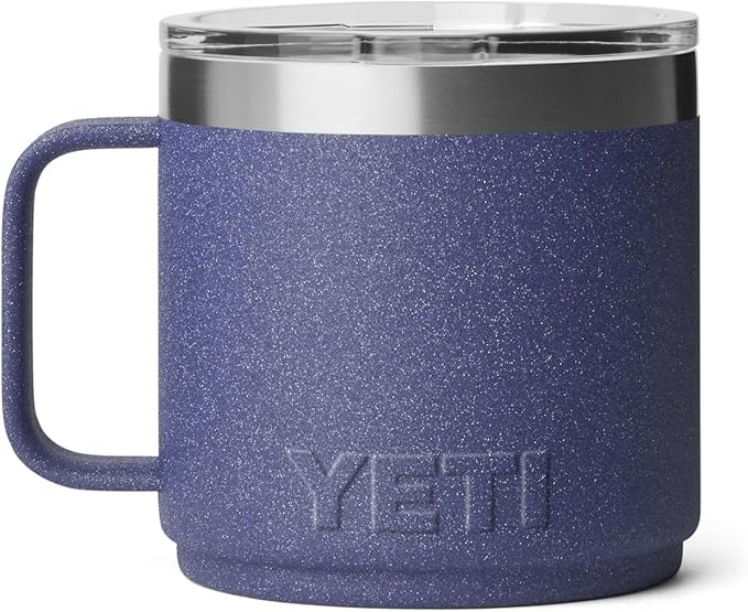 YETI Rambler 14 oz Ceramic Lined Stackable Mug, Vacuum Insulated, Stainless Steel with MagSlider Lid, Moon Dust