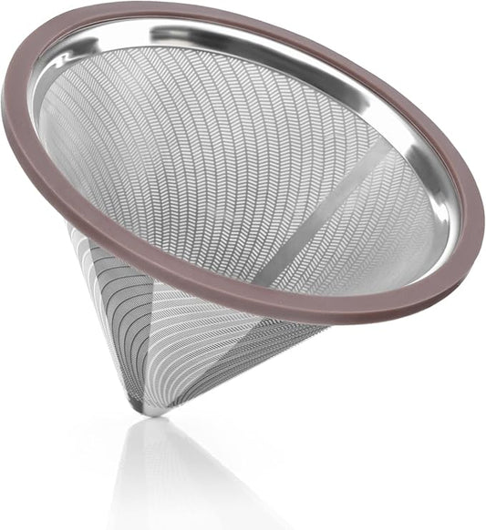 Reusable Metal Coffee Filter with Double-layer Stainless Steel, Coffee Dripper, Compatible with Chemex, Hario V60 emex, Hario and Other Carafes, Paperless Coffee Filter for Sustainable Brewing