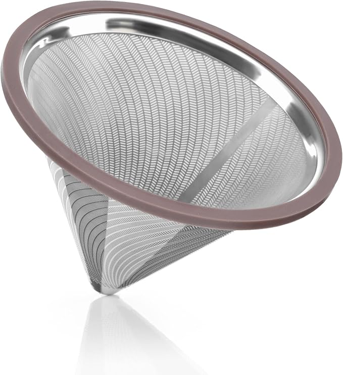 Pour Over Coffee Maker Set with Double-Layer Stainless Steel Filter, Coffee Dripper, Cork Lid and Leather Collar Holder - High Heat Resistance Borosilicate Glass Carafe, Great Gift Idea (37 oz)