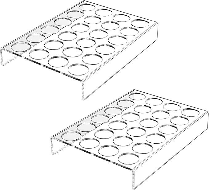 IEEK 2 Pack of 24 Slots Flat Countertop Coffee Pod Holder,K Cup Drawer Holder Organizer for Office and Kitchen,Clear Acrylic K-Cup Organizer Tray,Compatible With KCup Pods