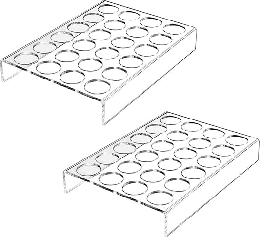 IEEK 2 Pack of 24 Slots Flat Countertop Coffee Pod Holder,K Cup Drawer Holder Organizer for Office and Kitchen,Clear Acrylic K-Cup Organizer Tray,Compatible With KCup Pods