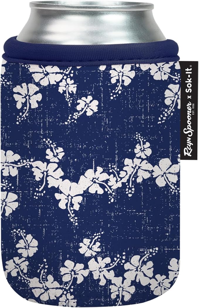 Sok It CanSok Sleeve for Beer & Soda Insulated Neoprene Cover (Reyn Spooner 50th State Flower, 12oz Can Sleeve)