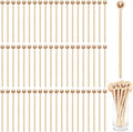 100Pcs Coffee Stirrers- 7.1 Inch Coffee Stir Sticks, Natural Wooden Coffee Stirrers With Round Ends, Disposable Biodegradable Cafe Grade Wood Beverage Mixer for Coffee Cocktails Milk Tea