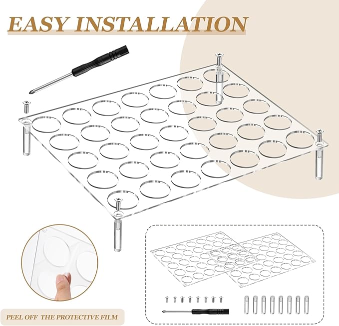 2 Pcs 35-slot Acrylic Coffee Cup Drawer Organizers, Clear Coffee Pod Holder for Countertop Hold 70 Pod Storage, Cup Organizer Tray for Kitchen and Office