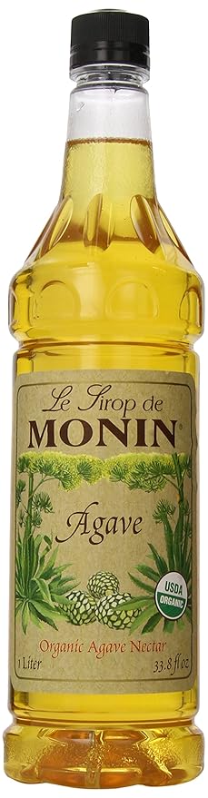 Monin - Organic Agave Syrup, Sweet and Full Flavor, Great for Any Beverage, Gluten-Free, Vegan, Non-GMO (1 Liter)