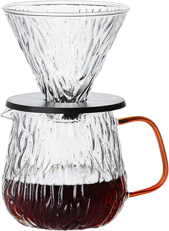 Unbreakable - Pour Over Coffee Maker 650ML/22OZ, Heat Resistant Borosilicate Glass Dripper with Filter Holder, BPA-Free Manual Coffee Brewer for Home and Office Use