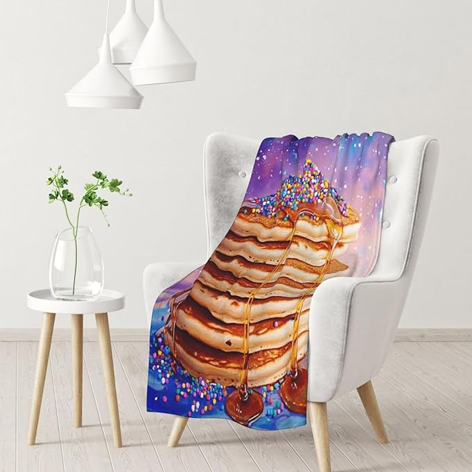 Honey Drizzle Dessert Fleece Blanket, Ultra-Soft Micro Fleece with Golden Syrup Flowing On Sweets, Lightweight & Cozy, Perfect for Foodie Decor,Sofa, Bed Or Gift, Machine-Washable 30X40 inch