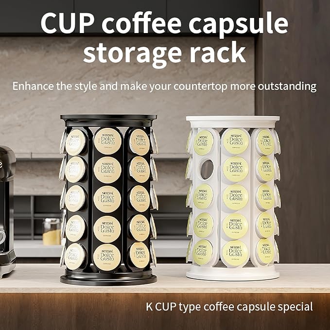 SAVORI Coffee Pod Storage Carousel Holder Organizer Compatible with 40 Keurig K-Cup Pods (Black)