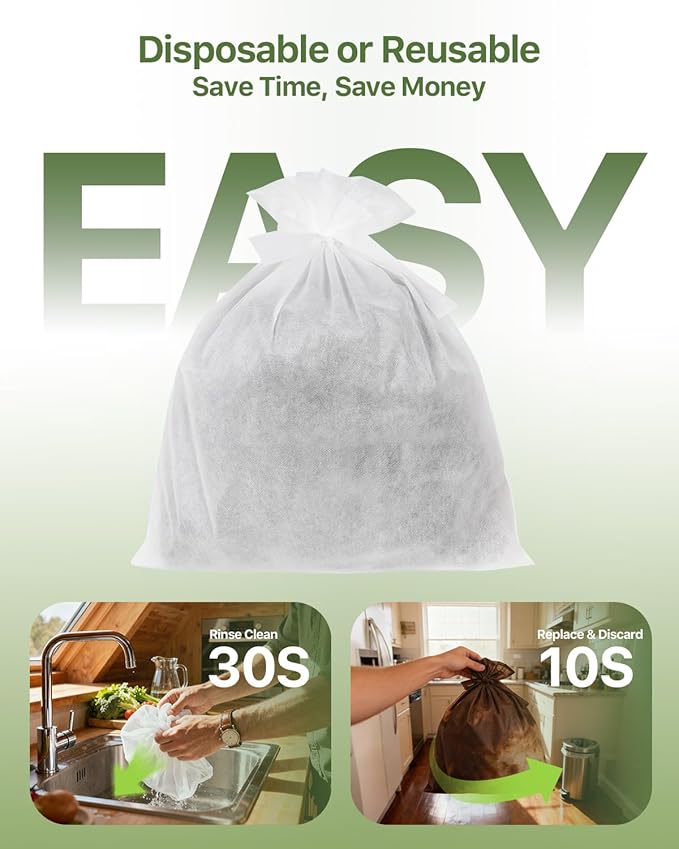 Grasseed Cold Brew Filter Bags for Toddy Commercial Coffee Makers, Commercial Cold Brew Bag with Straps Fits 5 Gallon System, 20" x 20", 50Pack