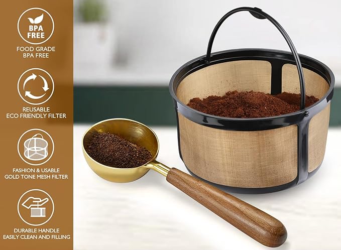 Reusable K-Duo Coffee Filter for Essentials & Brewers, Carafe Basket Filters for K-Duo Coffee Makers, Accessories, 2 Pack