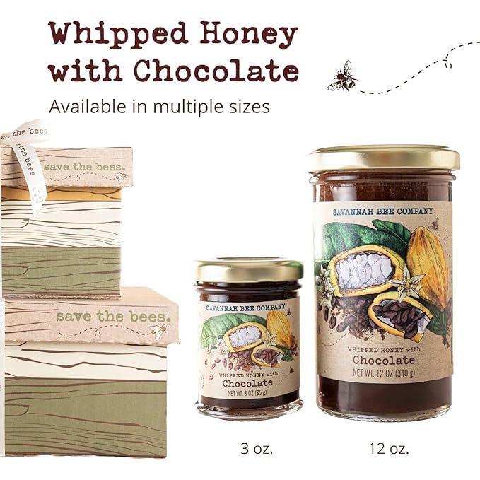 Savannah Bee Company Whipped Honey - All Natural Spreadable Honey (3 Ounce (Pack of 1), Chocolate)
