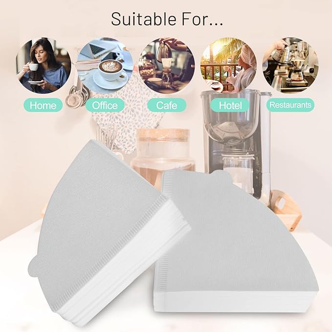 Niveaya 200 Count Coffee Filters - Size 02, Natural Paper Coffee Filter, No Blowout, Disposable for Pour Over and Drip Coffee Maker (2-4 Cup)