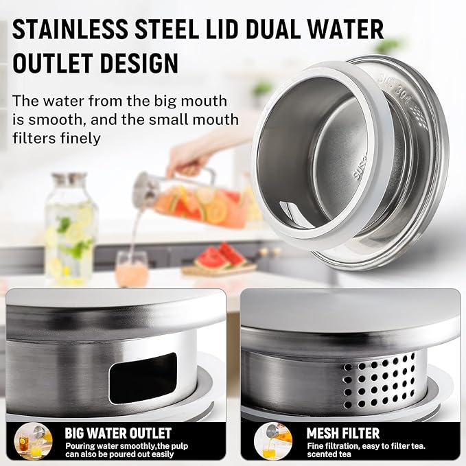 Netany 3 Pack 2 Liters/68 oz Square Glass Pitcher with Lid and Handle for Fridge, Iced Tea and Coffee Carafe Beverage Serveware, Heat Resistant Borosilicate Water Jug for Hot/Cold Drinks and Milk