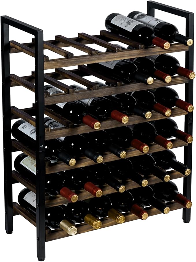 MyGift Wine Rack Freestanding Floor Stand, 6 Tier Wine Bottle Shelf - Holds up to 36 Bottles (Solid Wood)", since unit is 6 rack.