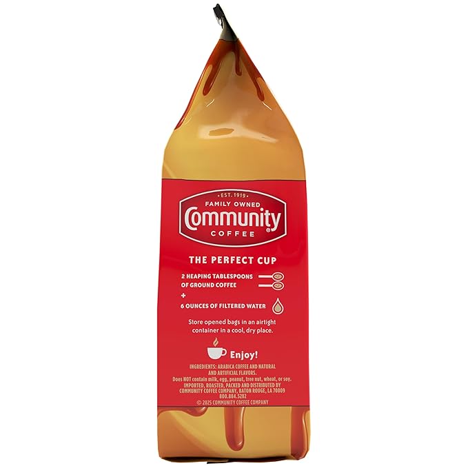 Community Coffee Caramel Cookie Butter Flavored 12 Ounces, Medium Roast Ground Coffee, 12 Ounce Bag (Pack of 1)
