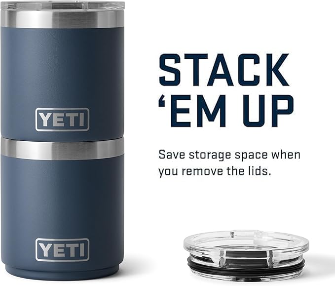 YETI Rambler 10 oz Stackable Lowball 2.0, Vacuum Insulated, Stainless Steel with MagSlider Lid, Navy