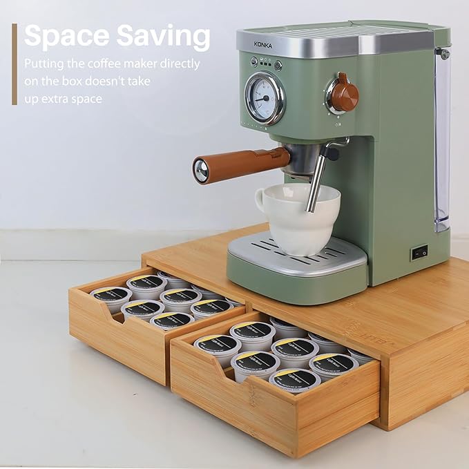 HTB K Cup Holder Compatible with K Cups,Coffee Pod Holder Holds Up 30 Cups,K Cup Organizer Storage Drawer