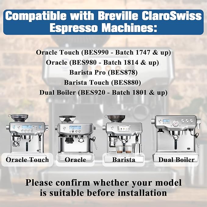 8 Pack Replacement Water Filter for Breville Espresso Machine Barista Touch Bes880, Barista Pro BES878, Oracle Touch BES990, Oracle BES980, Dual Boiler BES920 Bambino ClaroSwiss Sage by Funmit