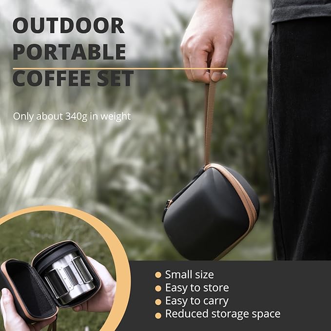 Portable Pour Over Coffee Maker Set, Collapsible Silicone Coffee Dripper Set, Perfect for Travel, Camping, Home (SILVER CUP 2CUP)