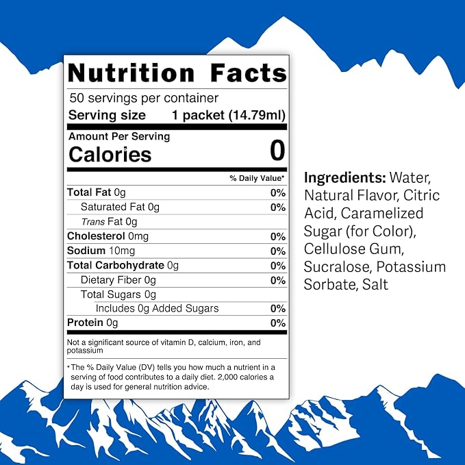 58Peaks Sugar-Free Caramel Syrup Sweetener Packets for Hot and Cold Drinks | To-Go Syrup Flavoring Perfect for Coffee, Tea, Milkshakes and More | Flavored Coffee Syrups for Travel | 15mL | 50-Pack