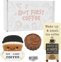 Coffee Bar Accessories Gift Set – Cute Crochet Plush, Cocoa Soap, Barista Must-Have Pin, Coffee Bar Décor Sign – Funny Kitchen Decoration for Drink Lovers & Station Display