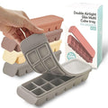 Silicone Ice Cube Freezer Tray with Lid, 100% Food-Grade Platinum Silicone,Leak Resistance & Dishwasher Safe for Baby Food Prep,Breast Milk,Purees - Korean Made (4 Sets 0.7 oz/12 Sections)