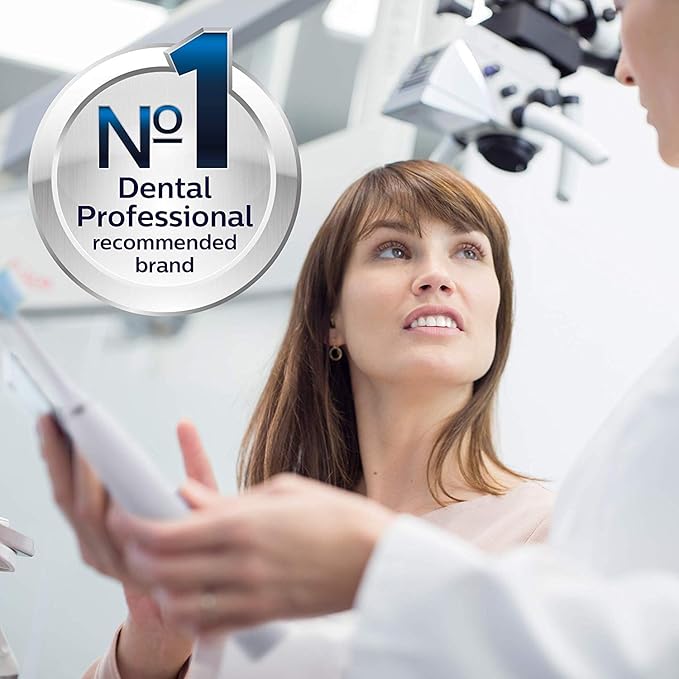 Philips Sonicare ProtectiveClean 5300 Rechargeable Electric Toothbrush, with Pressure Sensor, 3 Cleaning Modes, SmarTimer and QuadPacer, with 2 Bonus Brush Heads, Travel Case, Black, Model HX6423/34