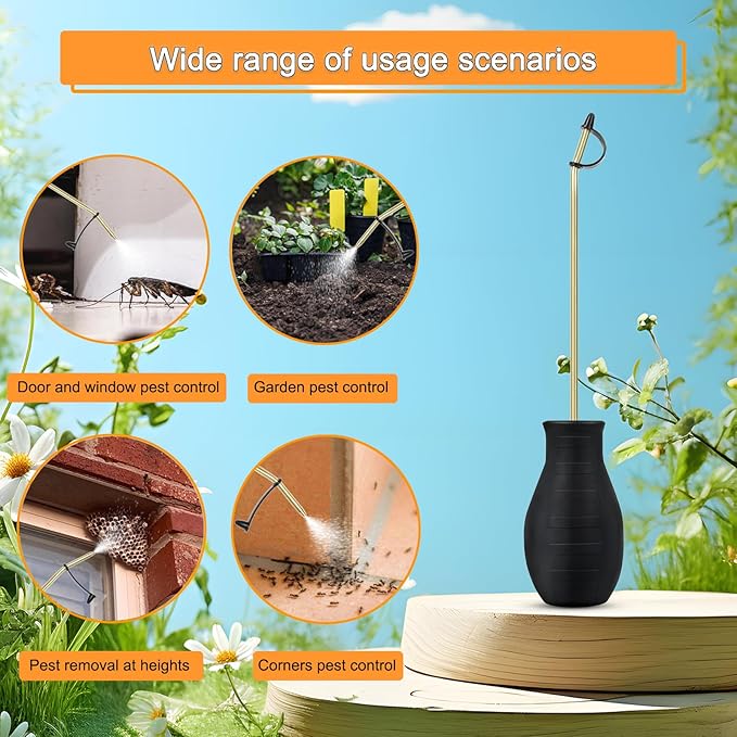 Diatomaceous Earth Duster, Powder Sprayer, Garden Duster Applicator Dispenser with Long Plastic Tube for Organic Gardening Agricultural Supplies for Diatomaceous Earth & Other Home Powder Applications