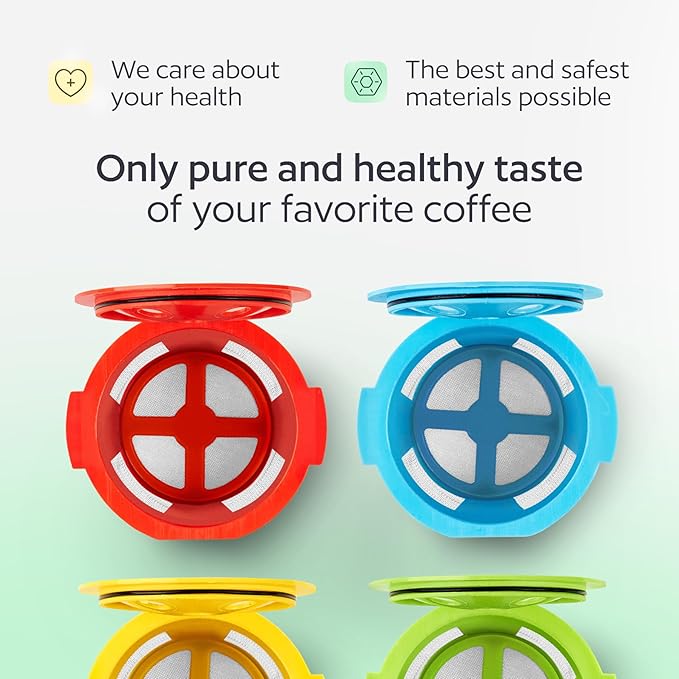 4 Reusable K Cups for Keurig K Supreme, K Supreme Plus, K Slim with Multistream Technology, K-Brew Chill, K-Duo Hot & Iced – 4 Colors Refillable Kcups Coffee Filters for Keurig Coffee Makers