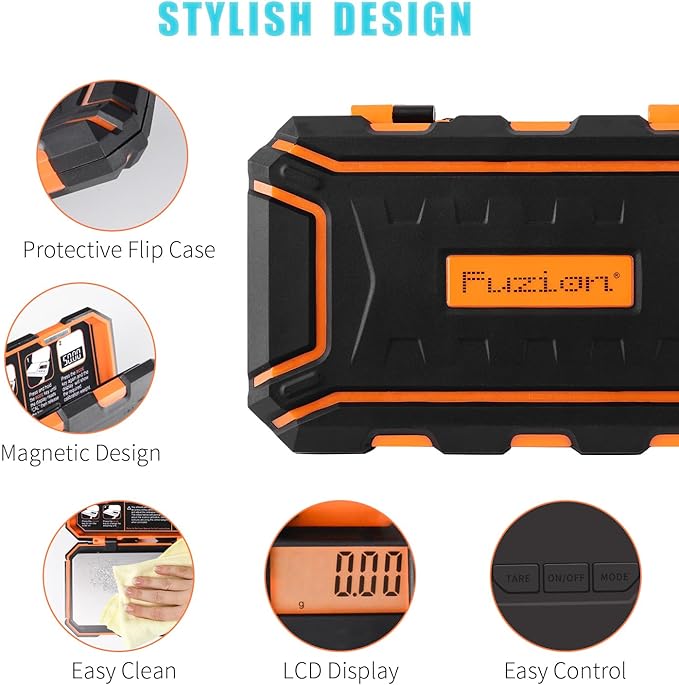 Fuzion Digital Pocket Scale, 500g x 0.01g Gram Scale, Mini Scale 6 Units Jewelry Scale with LCD Display, Tare Function for Food, Jewelry, Coin, Coffee