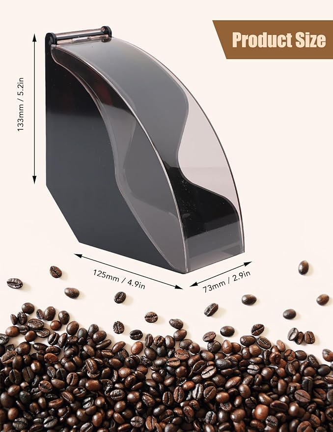 Fan and Cone Coffee Filter Holder with Dust-Proof Lid,Compact Kitchen Storage Organizer for Coffee Station Accessories Black
