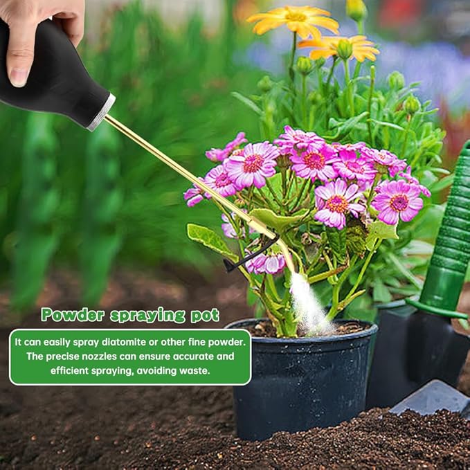 Diatomaceous Earth Powder Duster, Garden Bulb Duster Sprayer, Applicator Dispenser for Organic Gardening, Agricultural Supplies, Other Home Powder Applications