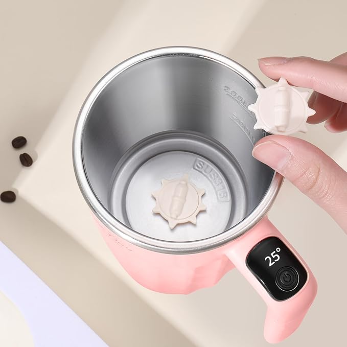 Drink Stirrer,Electric Mixing Mug,Electric Stirring Mug, Coffee Mug,Suitable for Coffee, Milk, Cocoa and Other Beverages (Pink, 16 oz)