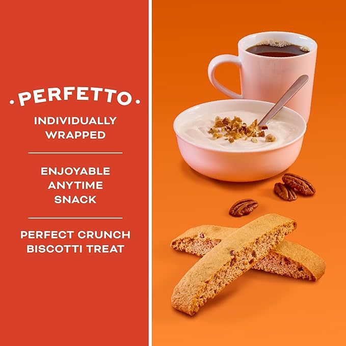 Nonni's Brown Butter Pecan Biscotti, Nutty Pecan Cookie with Rich Browned Butter Flavor, 8 Individually Wrapped Bakery Snacks, 5.52 oz