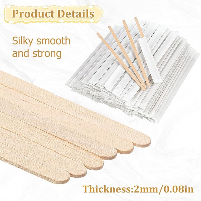 2000 Pcs Individually Wrapped Wooden Coffee Stirrers 5.5 Inch Disposable Wood Stir Sticks, Round End coffee stirrer for Cocktail, and Hot Drinks