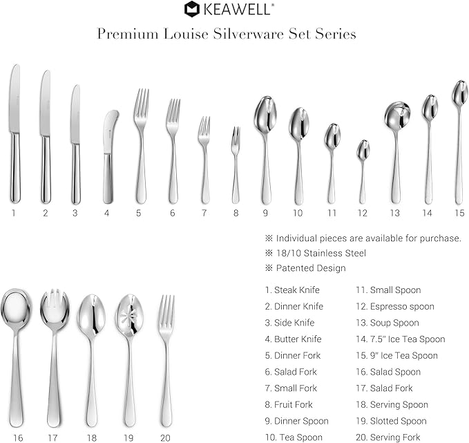 KEAWELL Premium Louise Demitasse Espresso Spoons, 18/10 Stainless Steel Mini Coffee Spoons, Dishwasher Safe (5.6 inches, 12)