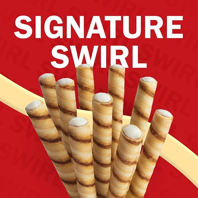 Pirouline – Vanilla Rolled Wafers – Rolled Wafer Sticks, Crème Filled Wafers, Rolled Cookies for Coffee, Tea, Ice Cream, Snacks, Parties, Gifts, and More – 14.1oz Tin 6 Pack