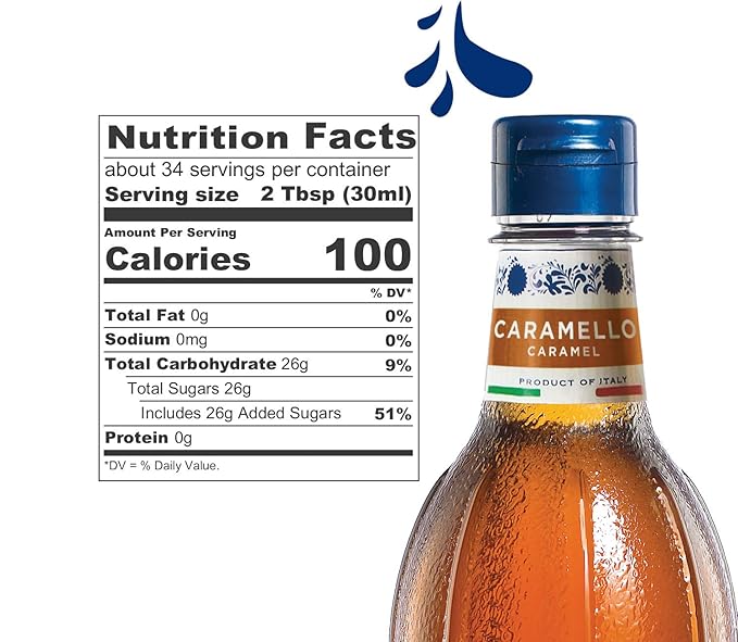 Fabbri Flavoring Syrup, Caramel, Made in Italy, 46 Ounce (1 Liter)