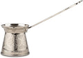 Alisveristime Authentic Turkish Coffee Pot, Handmade Cezve/Ibrik, 2.95-Inch Width, 2.95-Inch Height - 10.14 Ounce Enhance Your Coffee Experience Now! (3 Cup) (Silver)