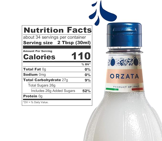 Fabbri Flavoring Syrup, Orgeat, Made in Italy, 33.8 Ounce (1 Liter)