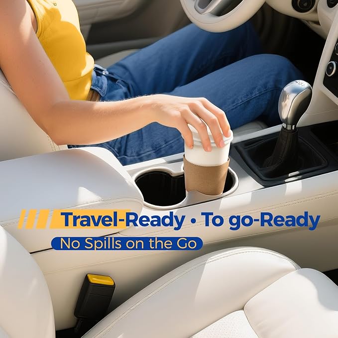 Fit Meal Prep 100 Pack 24 oz Disposable Coffee Cups with Lids, Sleeves, Leak-Proof To Go Coffee Cups with Lids, Durable Hot Paper Cups for Home, Office, Party, Business