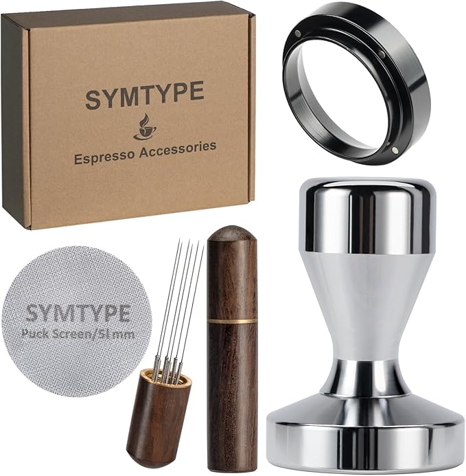 Espresso Accessories Kit 51mm Tamper: Espresso Tamper Set, Coffee Tamper Espresso Tools with WDT Tool, Puck Screen, Dosing Funnel | Espresso Kit Espresso Machine Accessories Fit 51mm Portafilters
